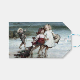 ビーチで馬のふりをする少女たち ギフトタグ