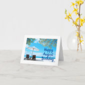 **ビーチで1日も良い**威厳がある誕生日 カード (黄色い花)