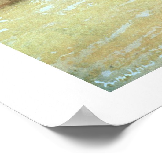 ビーチで1875(w/c) ポスター (角)