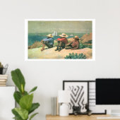 ビーチで1875(w/c) ポスター (ホームオフィス)