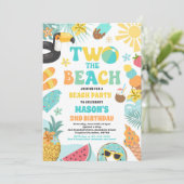 ビーチで2歳の誕生日パーティー 招待状 (スタンド正面)