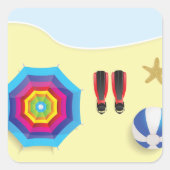 ビーチで スクエアシール (正面)