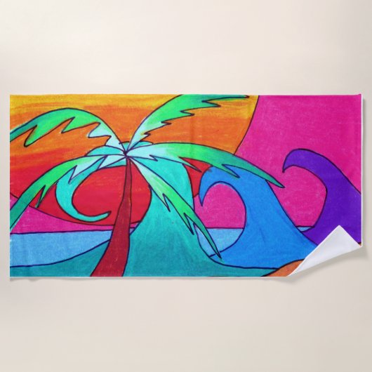 ビーチで – ビーチタオル (正面)