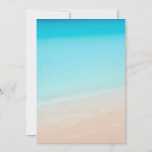 ビーチで、ビーチ結婚式は日付カードを保存 セーブザデート (裏面)