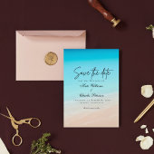 ビーチで、ビーチ結婚式は日付カードを保存 セーブザデート