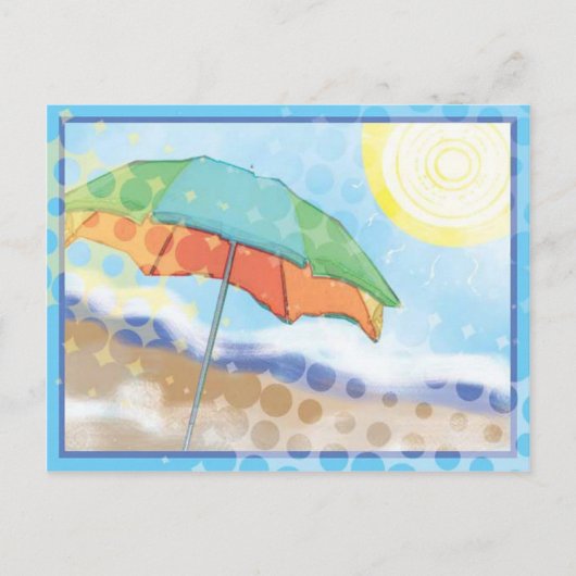 ビーチで ポストカード (正面)