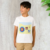 ビーチで Tシャツ