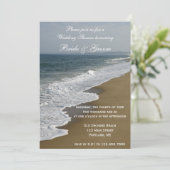 ビーチとオーシャンのウェディングシャワー 招待状 (スタンド正面)