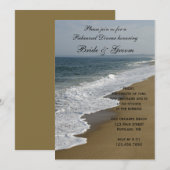 ビーチとオーシャンの結婚式リハーサルディナー 招待状 (正面/裏面)