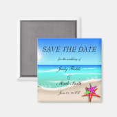 ビーチとカラフルヒトデは日付磁石を保存 マグネット (正面/裏面)