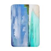 ビーチとカリブの深いブルーサマースカイ バスマット (正面縦)