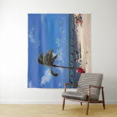 ビーチとココナッツパーム タペストリー (インサイチュ)