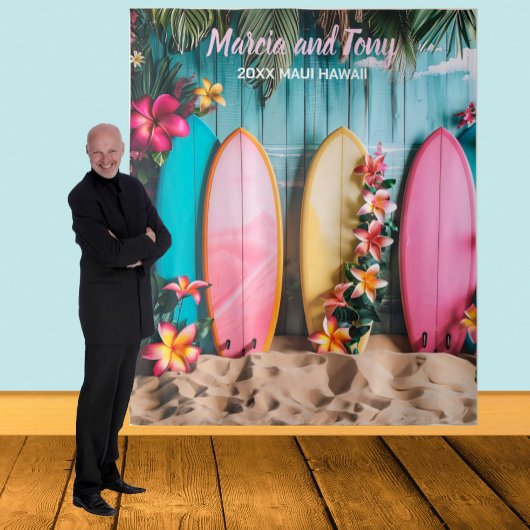 ビーチとサーフボードの吊り下げタペストリー背景 タペストリー