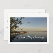 ビーチとシーアースの日のアラーム ポストカード (正面/裏面)