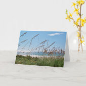 ビーチとシーオーツのグリーティングカード カード (黄色い花)
