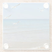 ビーチとシーグルス ガラスコースター (裏面)