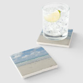 ビーチとシーグル ストーンコースター (横)