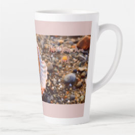 ビーチとシーシェルフォトカスタム カフェラテマグ