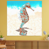 ビーチとシーホース キャンバスプリント (インサイチュ (リビング))