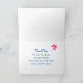 ビーチとシーライフをテーマにしたパターンありがとう サンキューカード (内部)