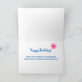 ビーチとシーライフをテーマにしたパターンハッピーバースデー カード (内部)