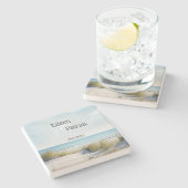 ビーチとダネ結婚スの石コースター ストーンコースター (横)