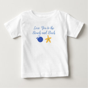 ビーチとバックへの愛 ベビーTシャツ