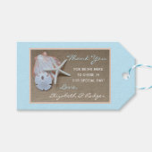 ビーチとバーラップ結婚の感謝のお願い ギフトタグ (正面(横))