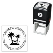 ビーチとパームツリーズのビジネス名差出人住所 セルフインキングスタンプ (インサイチュ)