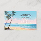 ビーチとパームツリーズトロピカルビジネスカード 名刺 (裏面)