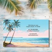 ビーチとパームツリーズトロピカルビジネスカード 名刺