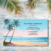 ビーチとパームツリーズトロピカルビジネスカード 名刺