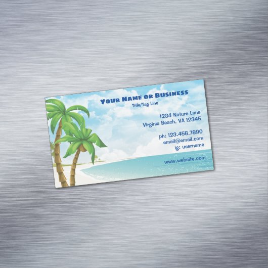 ビーチとパームツリーズトロピカル マグネット名刺 (インサイチュ)