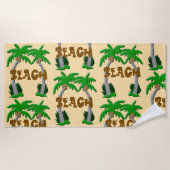 ビーチとヤシの木 ビーチタオル (正面)