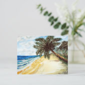 ビーチとヤシの木 ポストカード (スタンド正面)