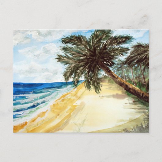 ビーチとヤシの木 ポストカード (正面)