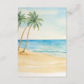 ビーチとヤシの木QRコードリハーサルディナー エンクロージャーカード (裏面)