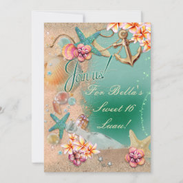 ビーチとルアウのパーティ招待状 招待状