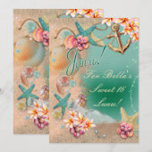 ビーチとルアウの招待状 招待状 (正面/裏面)