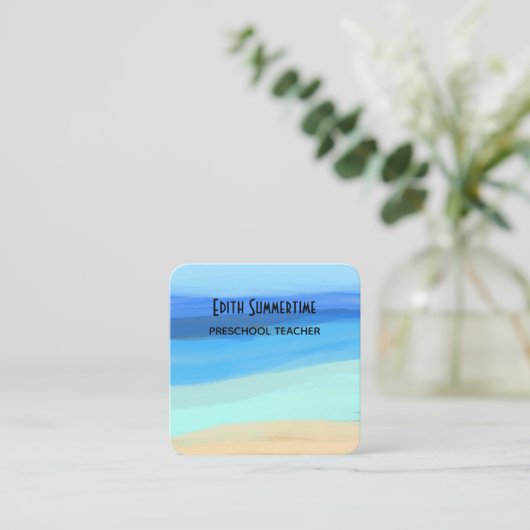 ビーチと夏の感覚スクエア名刺 スクエア名刺 (スタンド正面)