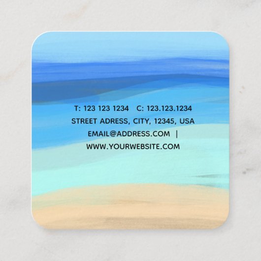 ビーチと夏の感覚スクエア名刺 スクエア名刺 (裏面)