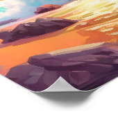 ビーチと大波ポスター ポスター (角)