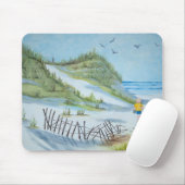 ビーチと子供の水色 マウスパッド (マウス)