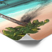 ビーチと手のひら ポスター (角)