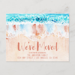 ビーチと新しいアドレス ポストカード