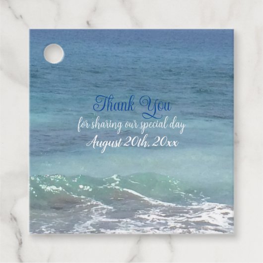 ビーチと波の感謝のタグ フェイバータグ (正面)