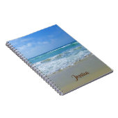 ビーチと海と波パーソナライズされた名 ノートブック (右側)