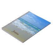 ビーチと海と波パーソナライズされた名 ノートブック (左側)