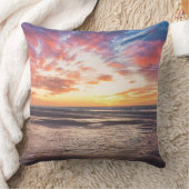 ビーチと海の夕日 クッション (ブランケット)
