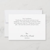 ビーチと海の宛先ウェディングまたはパーティー サンキューカード (裏面)